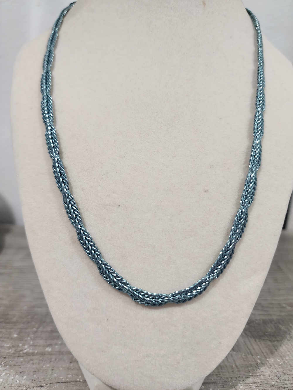 Blue Braided Rope Chain Necklace - Alexa  Rae